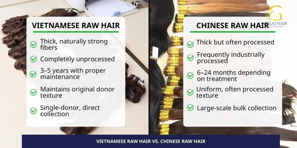 Why Vietnamese Raw Hair Outperforms Other Hair Sources 6 Vietnamese Raw Hair vs. Chinese Hair