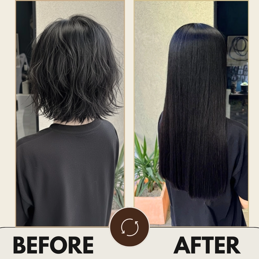 Black Straight Seamless Clip-in Hair Extensions 2