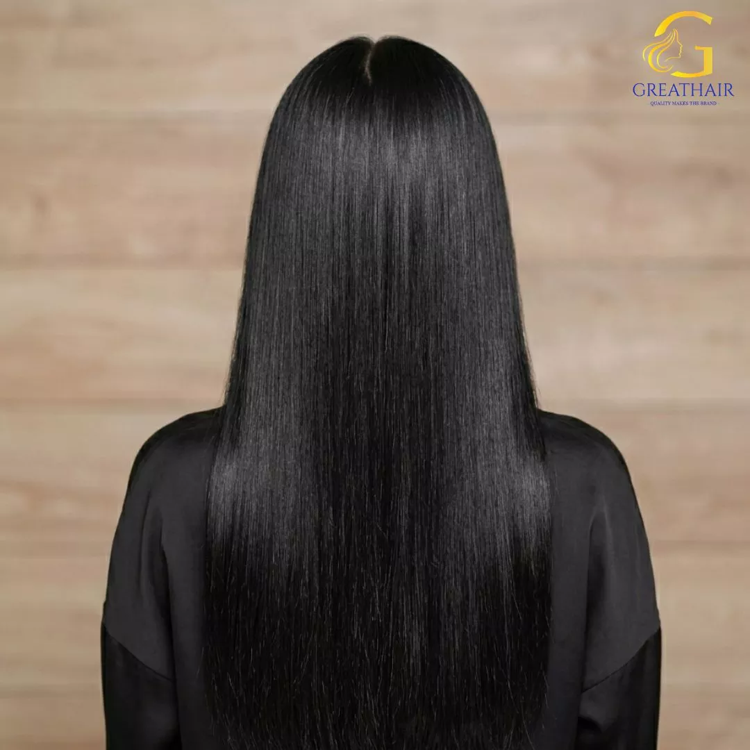 Black Straight Seamless Clip-in Hair Extensions 1