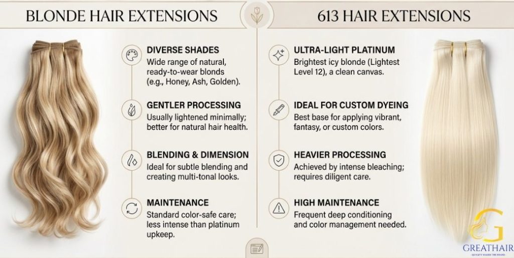 Blonde Hair vs 613 Hair