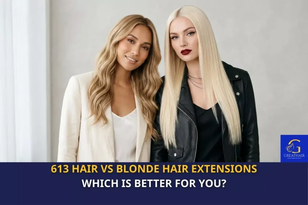 Blonde vs 613 hair extensions side by side comparison