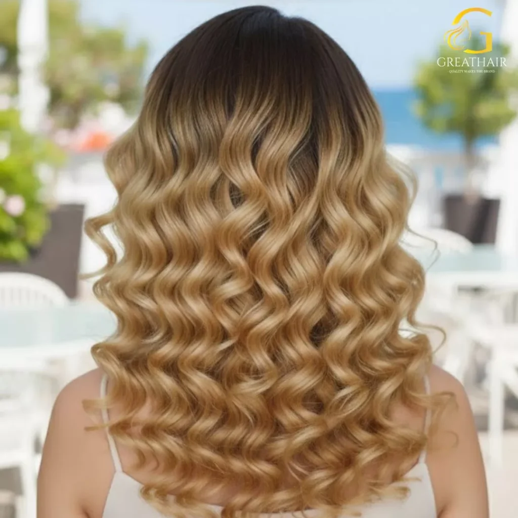 Brown Blonde Bouncy Wig after
