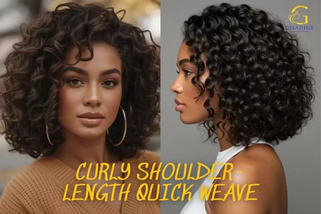 Revamp Your Look with These 10 Quick Weave Hairstyles 20 Curly Shoulder-Length Quick Weave