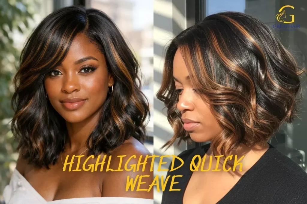 Revamp Your Look with These 10 Quick Weave Hairstyles 24 Highlighted Quick Weave