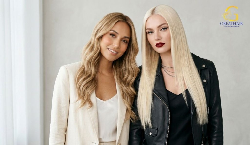 613 Hair vs Blonde Hair Extensions Which Is Better for You? 12 Natural blonde look vs bold 613 hair extension style