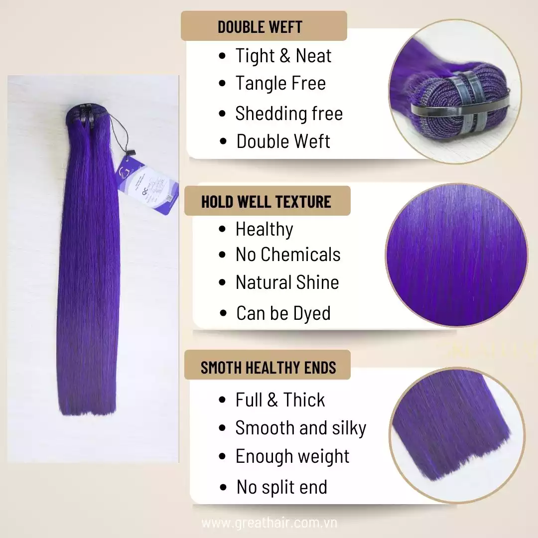 Beautiful Premium Violet Hair Extensions