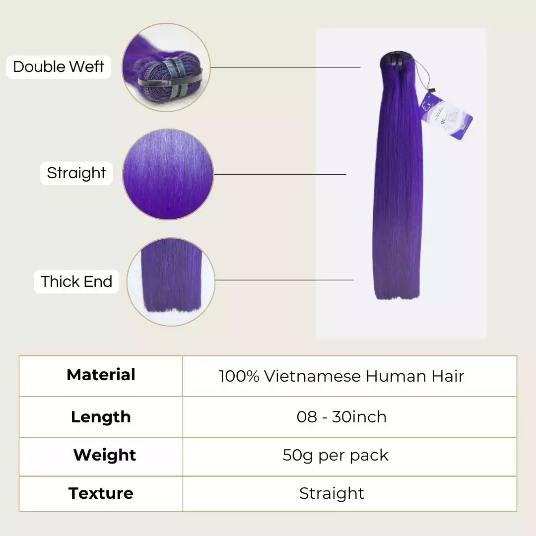 Beautiful Premium Violet Hair Extensions