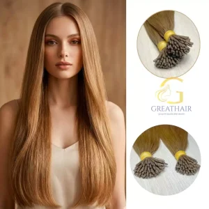 Color 4B Straight I Tip hair extensions
