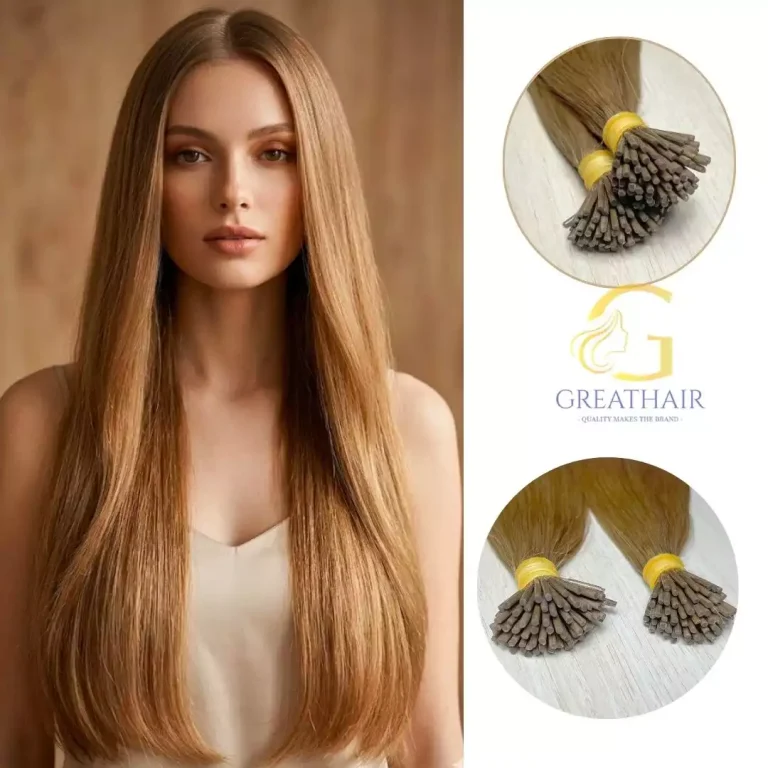 Color 4B Straight I Tip hair extensions
