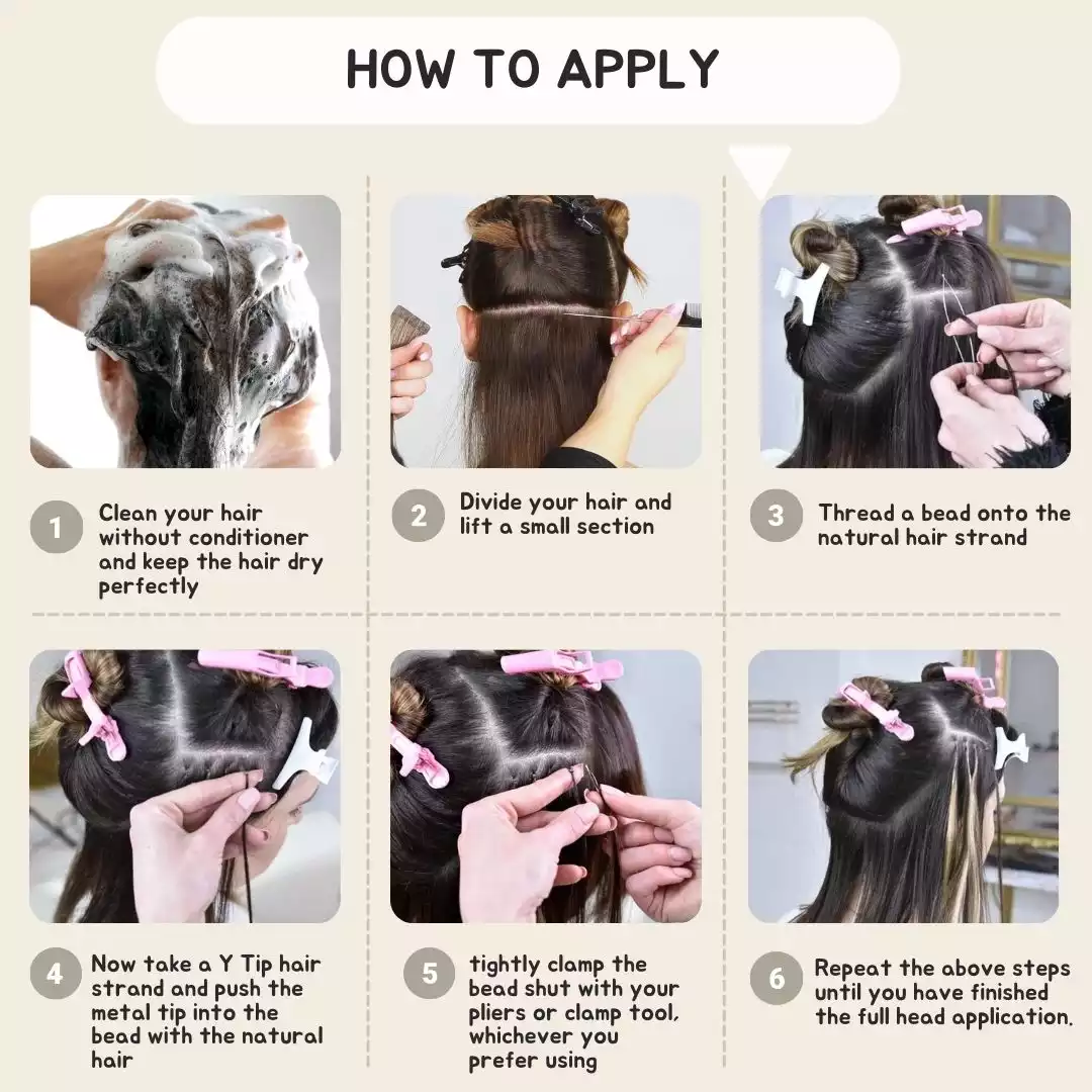 Color 4B Straight I Tip hair extensions