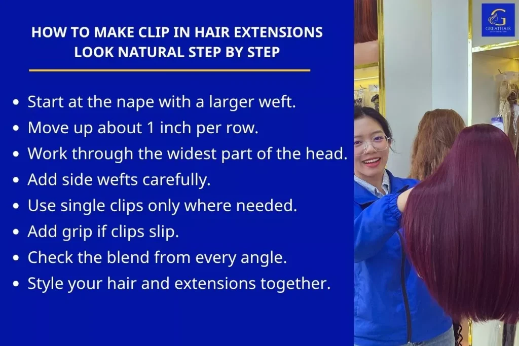How To Make Clip In Hair Extensions Look Natural: Full DIY Guide Step by Step 7 How To Make Clip In Hair Extensions look natural step by step