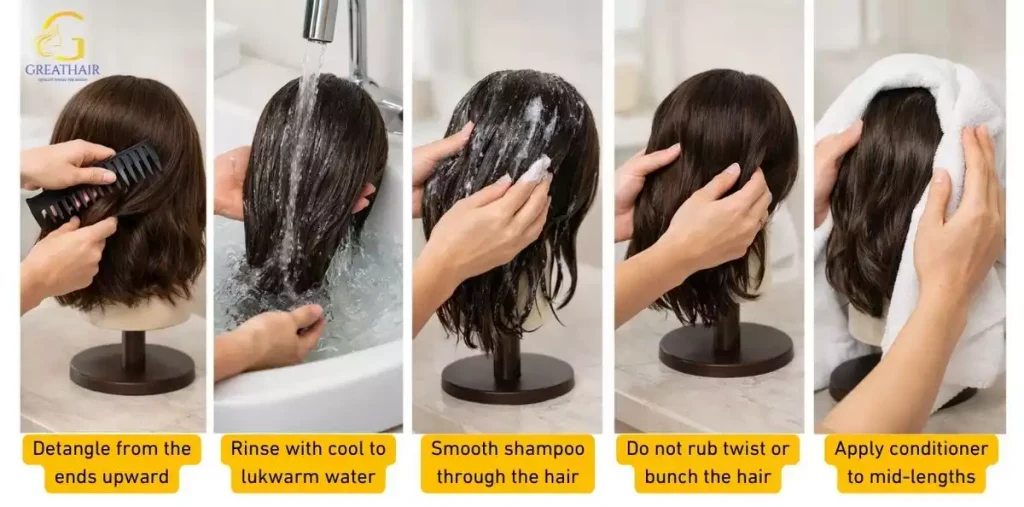How to Take Care of Human Hair Wigs 5 How to Wash a Human Hair Wig Properly