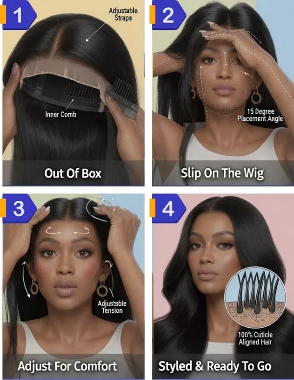 Glueless Wig Everything You Need To Know 5 Put on a Glueless Wig