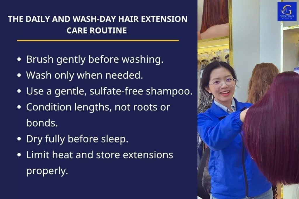 Secrets to Perfect Hair Extension Care 5 The Daily and Wash-Day Hair Extension Care Routine