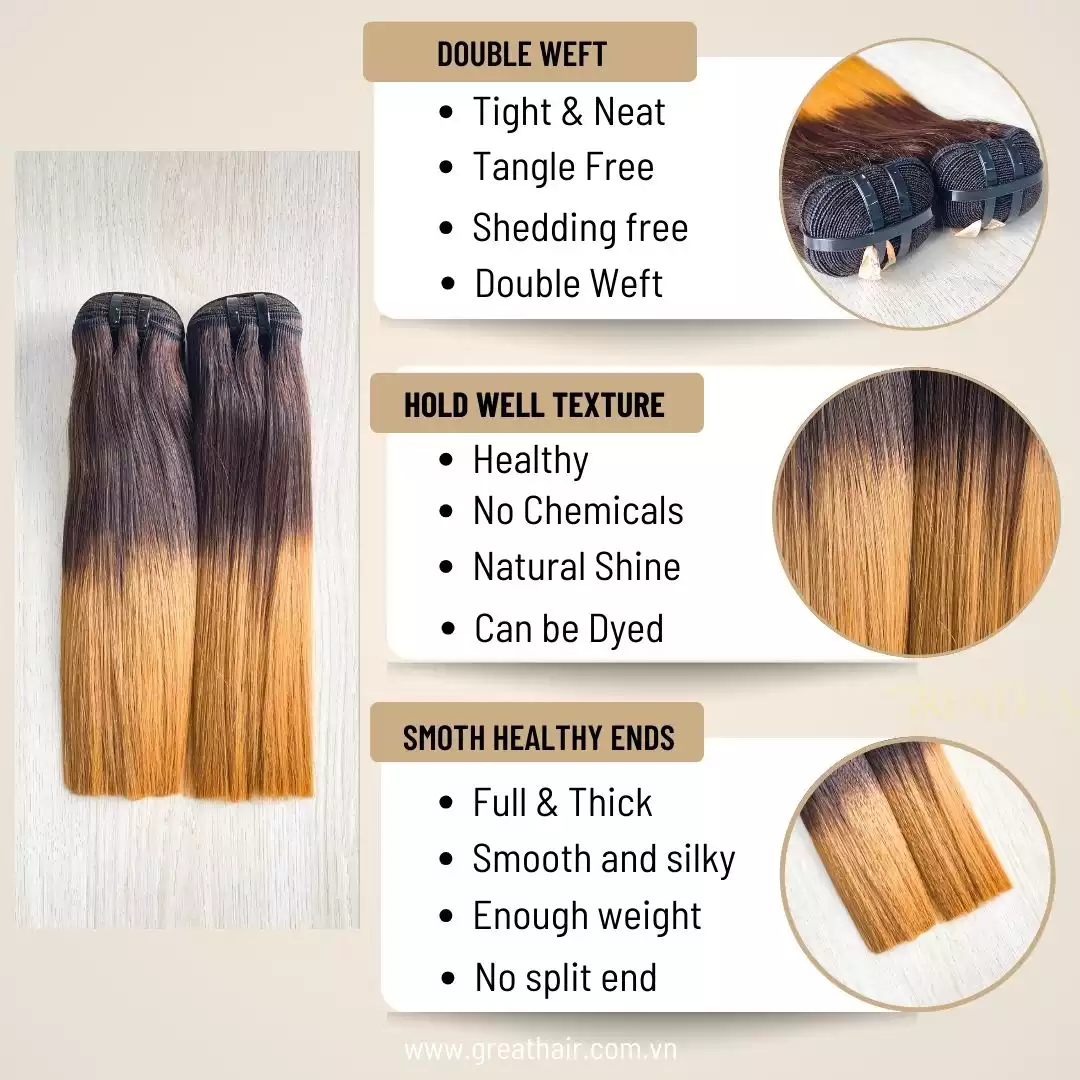 Beautiful Chestnut Brown Ombre Hair: 08–30 Inch Premium Double Weft Beautiful Chestnut Brown Ombre Hair: 08–30 Inch Premium Double Weft