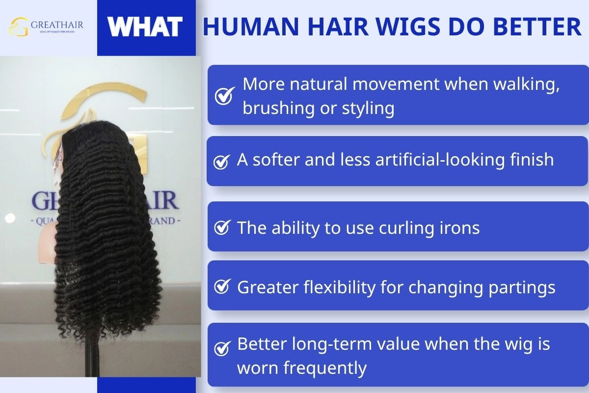 What Is the Difference Between Synthetic Vs Human Hair Wigs? 3 What Human Hair Wigs Do Better