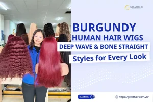 Burgundy Human Hair Wigs – Deep Wave & Bone Straight