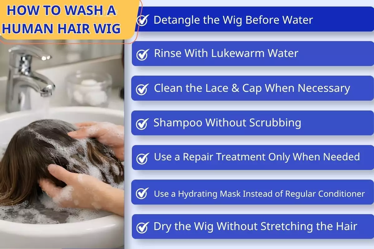 How to Wash a Human Hair Wig | Complete Guide for Longevity & Care 2 How to Wash a Human Hair Wig step