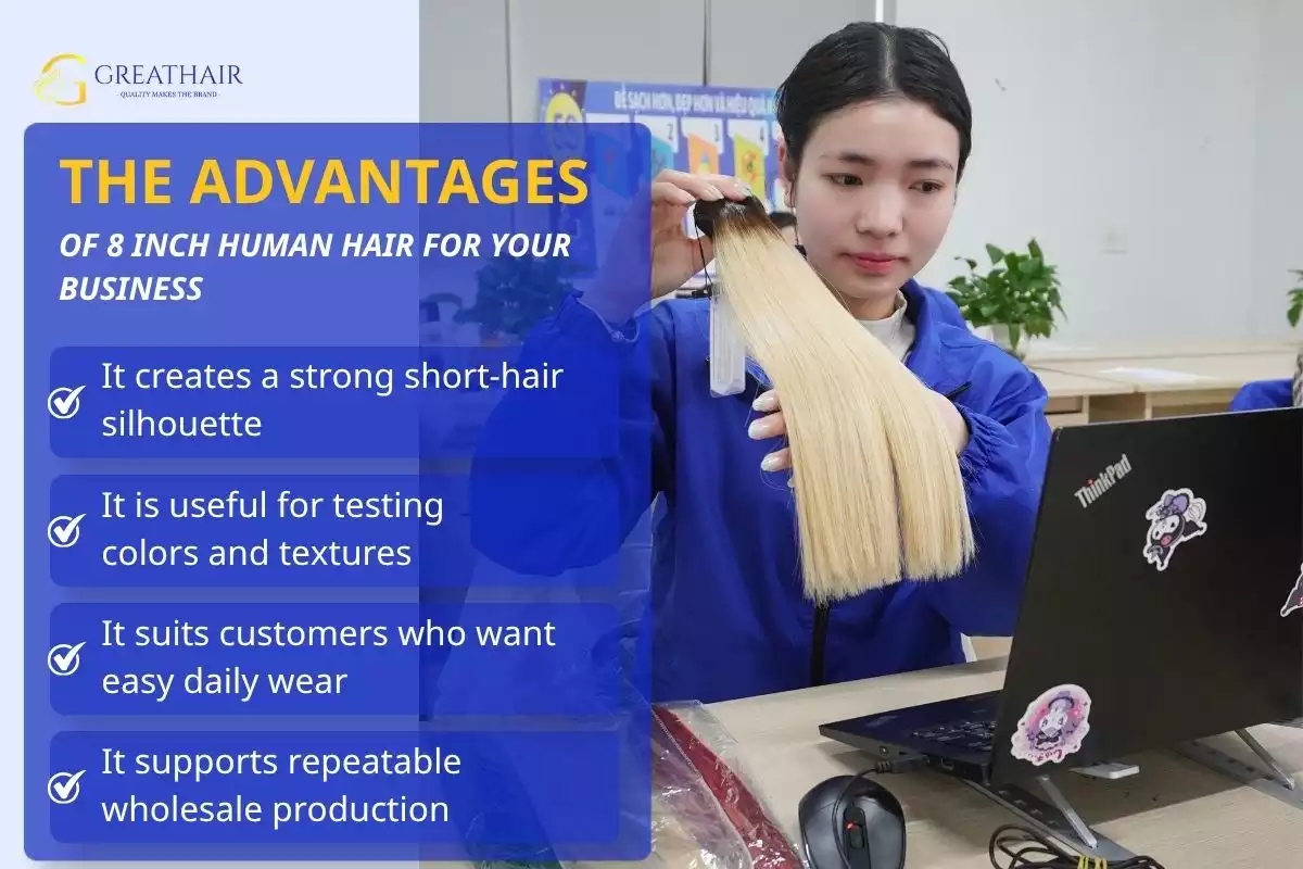 8 Inch Hair Benefits, Price and Where to Buy for Wholesale Buyers 2 The advantages of 8 inch human hair for your business