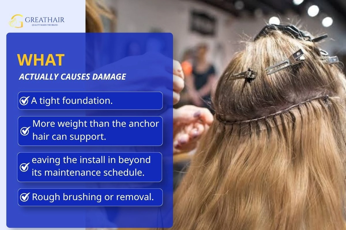 Do Hand-Tied Extensions Damage Your Hair? The Honest Answer 2 What actually causes damage